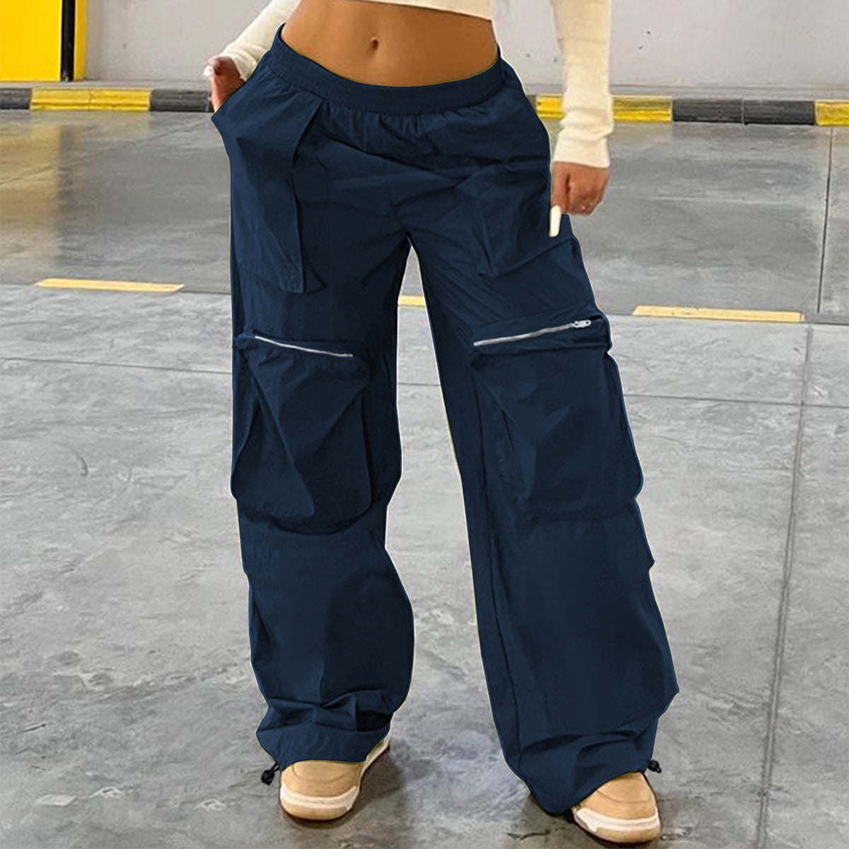 Loose Street Workwear Low Waist Trousers - Bellarte Enchanté Loose Street Workwear Low Waist Trousers